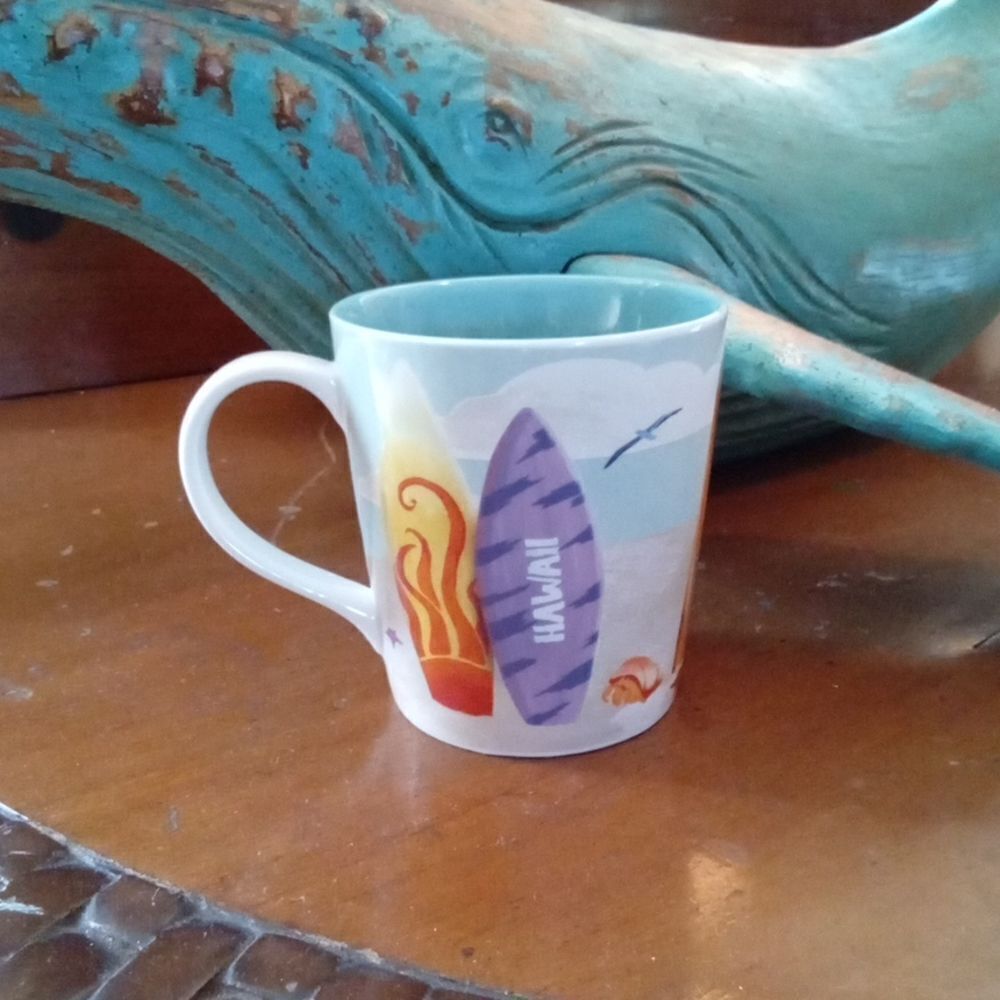 Starbucks  Hawaii Coffee  Mug Surfboard Shark 2010